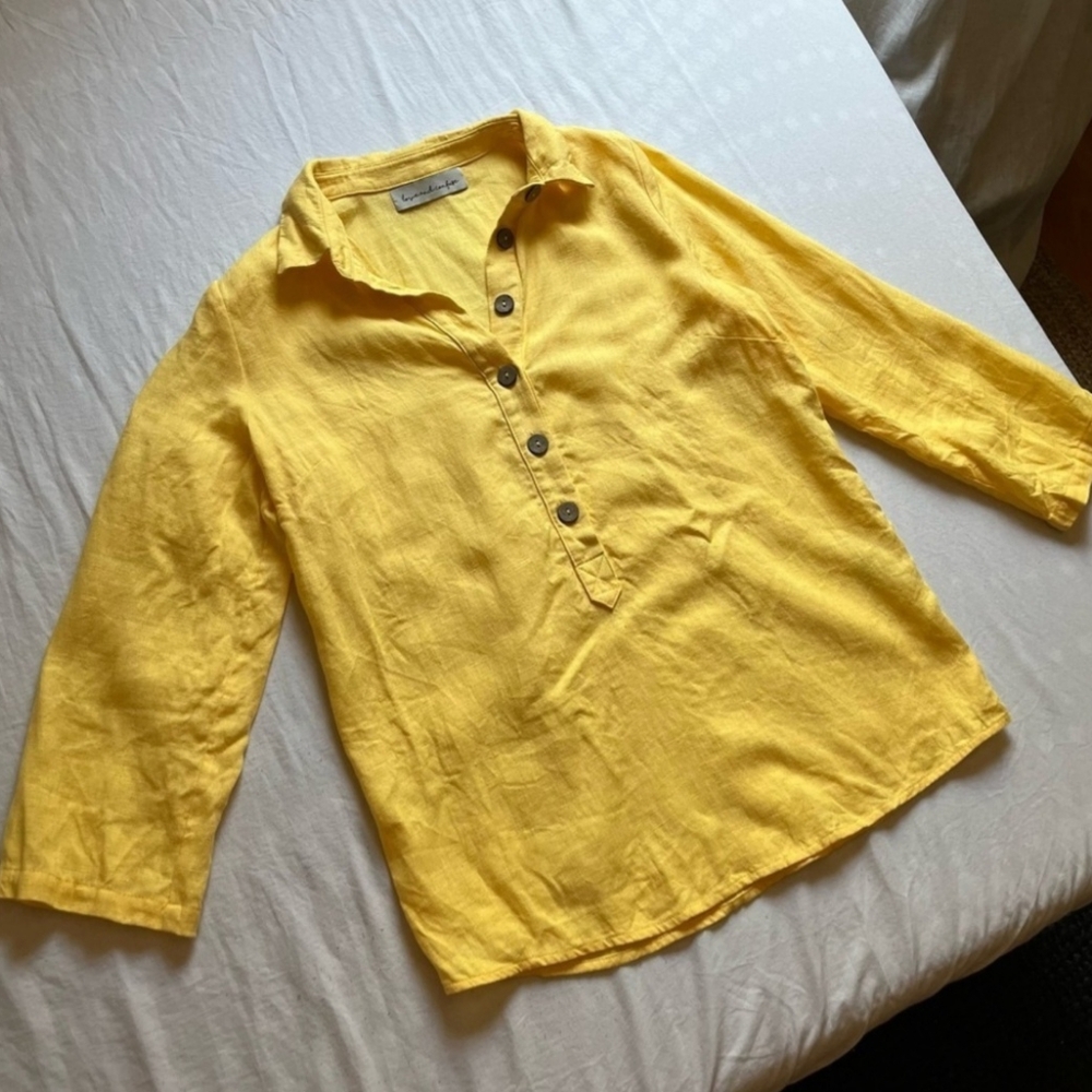 notPERFECTLINEN Yellow Blouse